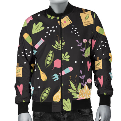 Gardening Pattern Print Design G03 Men Bomber Jacket