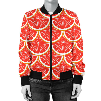 Grapefruit Pattern Print Design GF07 Women Bomber Jacket