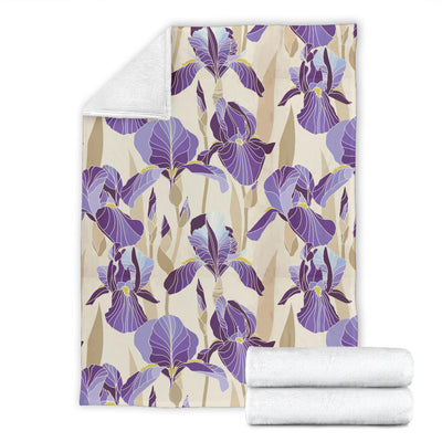 Iris Pattern Print Design IR02 Fleece Blanket