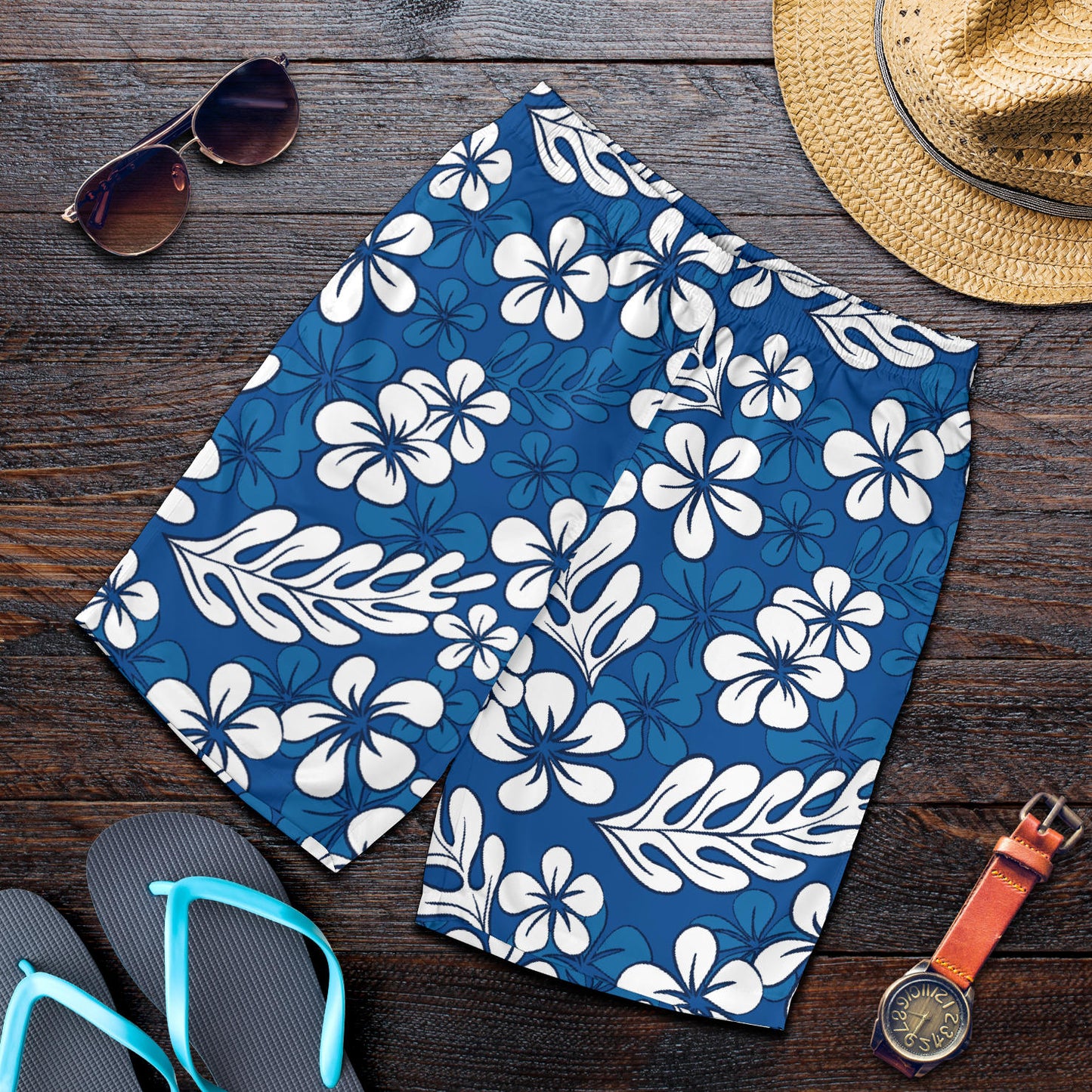 Plumeria Pattern Print Design PM015 Mens Shorts