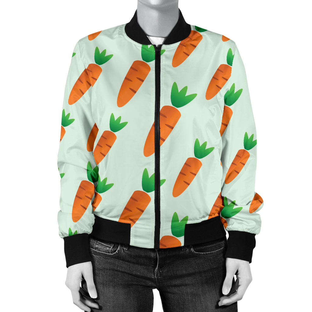 Carrot Pattern Print Design 05 Women's Bomber Jacket