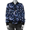 Celestial Moon Pattern Print Design 03 Women's Bomber Jacket