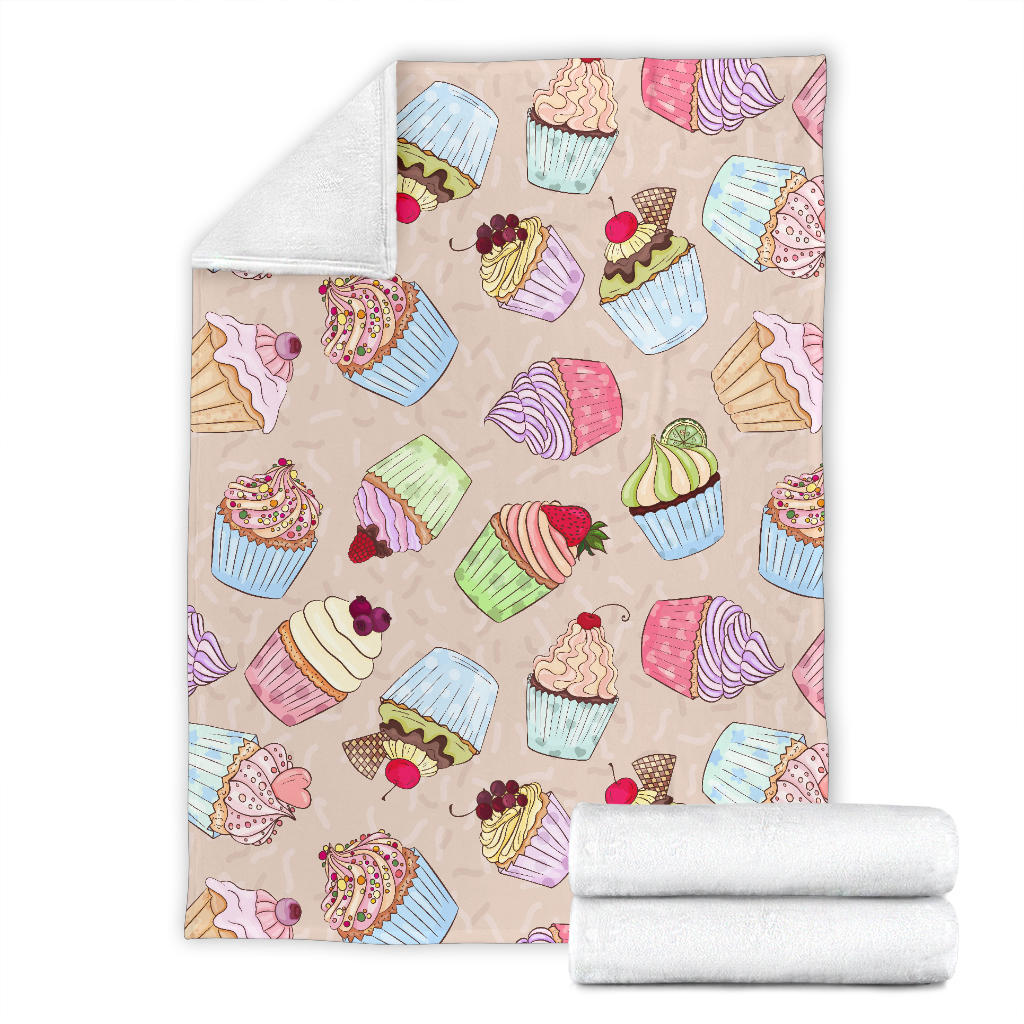 Cupcake Pattern Print Design CP06 Fleece Blanket