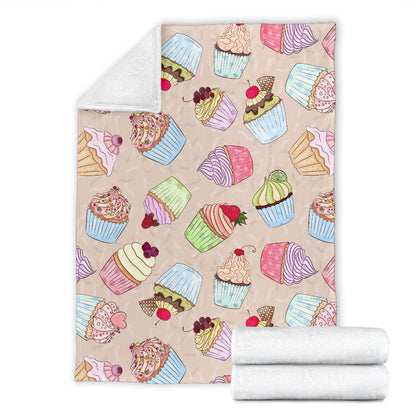 Cupcake Pattern Print Design CP06 Fleece Blanket