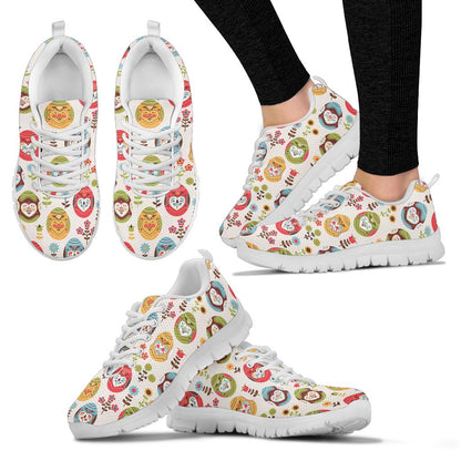 Easter Eggs Pattern Print Design RB011 Sneakers White Bottom Shoes