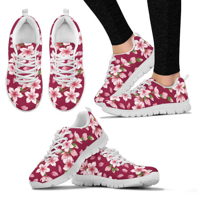 Cherry Blossom Pattern Print Design CB06 Sneakers White Bottom Shoes