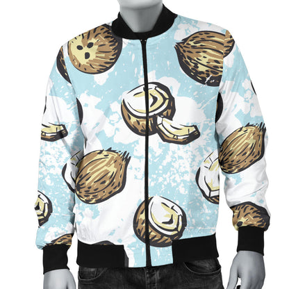 Coconut Pattern Print Design CN01 Men Bomber Jacket