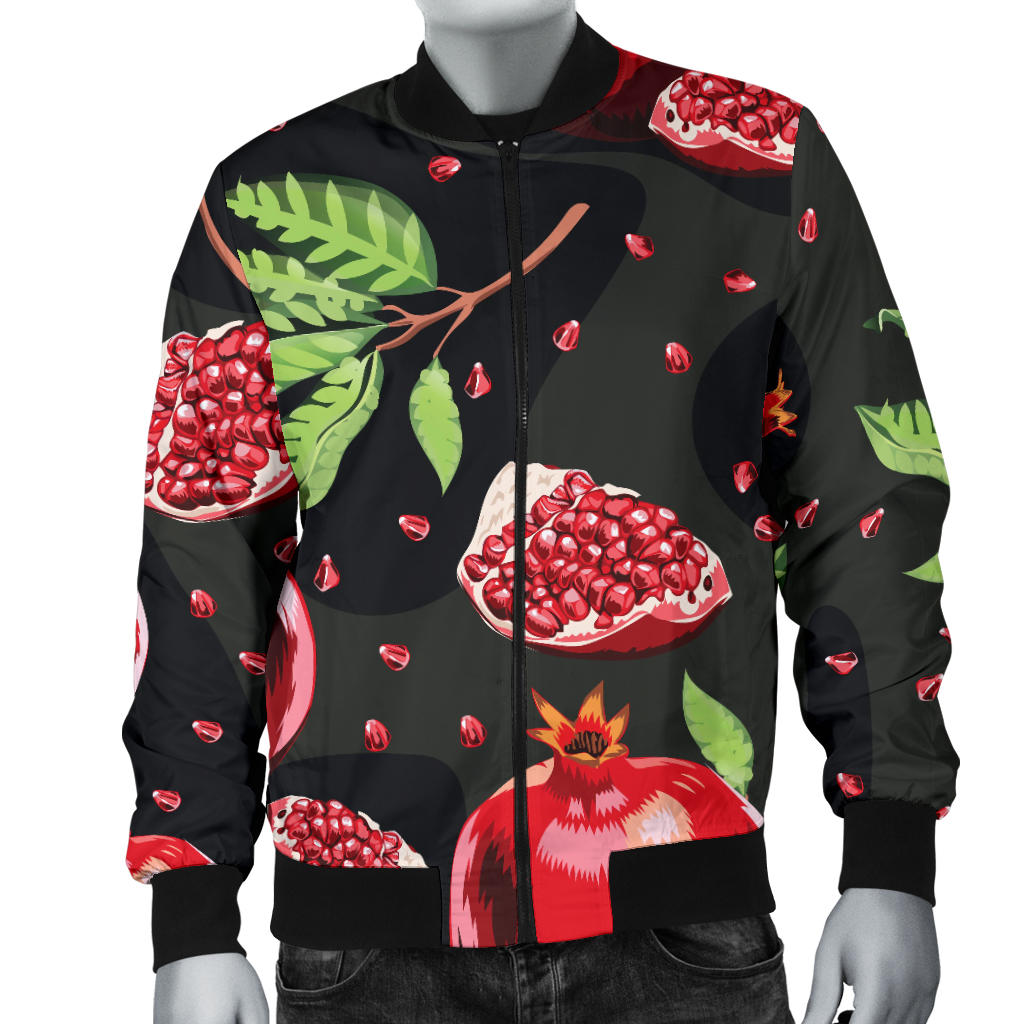 Pomegranate Pattern Print Design PG06 Men Bomber Jacket