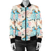 Bluebird Pattern Print Design 03 Women's Bomber Jacket