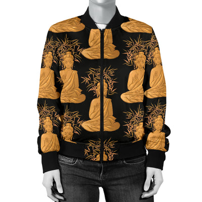 Buddha Pattern Print Design 01 Women's Bomber Jacket
