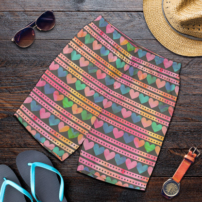 Heart Pattern Print Design HE010 Mens Shorts