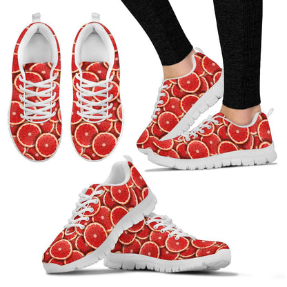 Grapefruit Pattern Print Design GF05 Sneakers White Bottom Shoes