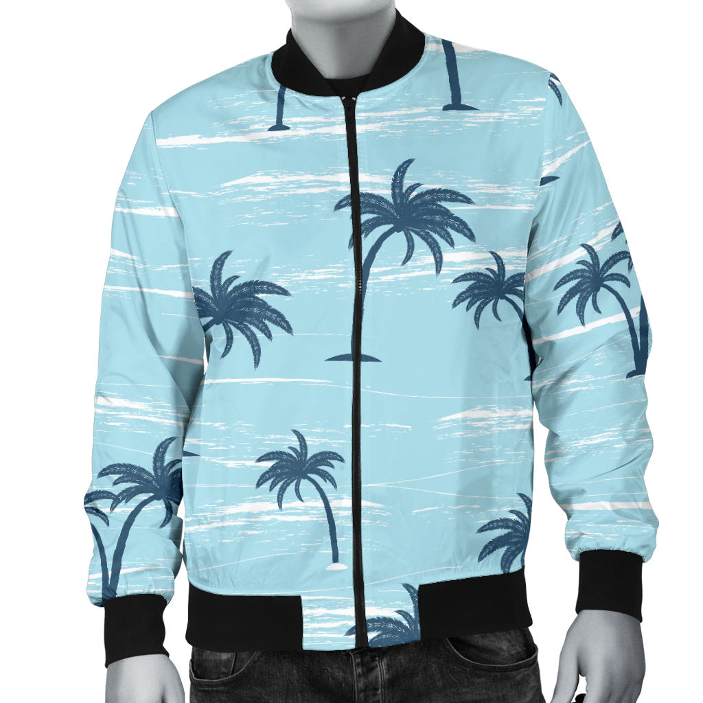 Palm Tree Pattern Print Design PT04 Men Bomber Jacket