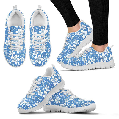 Hibiscus Pattern Print Design HB09 Sneakers White Bottom Shoes