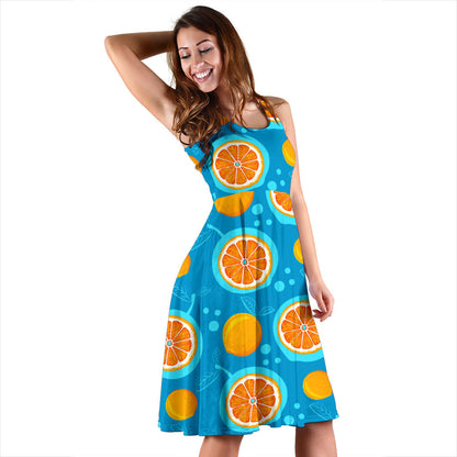 Grapefruit Pattern Print Design GF03 Midi Dress