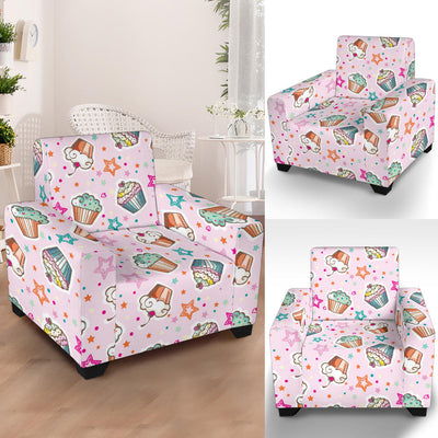 Cupcake Pattern Print Design CP03 Armchair Slipcover