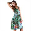 Bird Of Paradise Pattern Print Design BOP01 Midi Dress