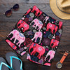 Pink Elephant Pattern Mens Shorts