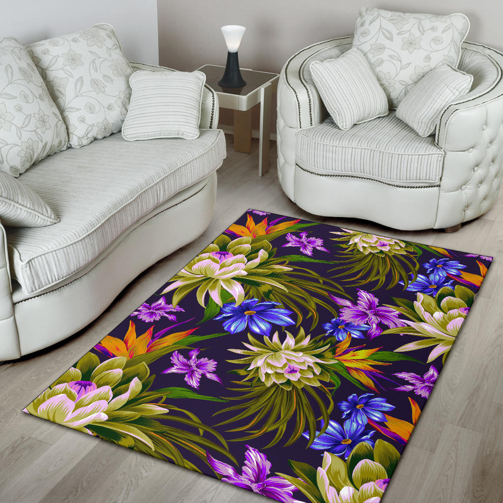 Water Lily Pattern Print Design WL08 Area Rugs