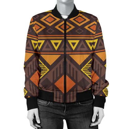 Navajo Pattern Print Design A06 Women's Bomber Jacket