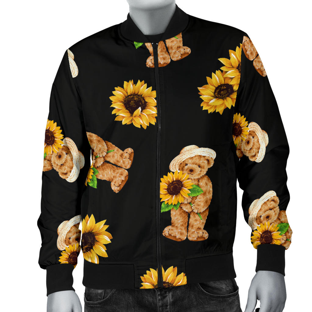 Sunflower Pattern Print Design SF016 Men Bomber Jacket