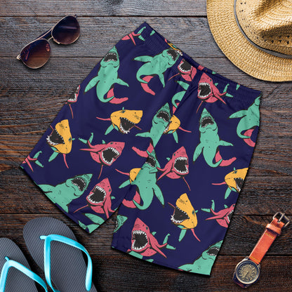 Shark Bite Pattern Mens Shorts