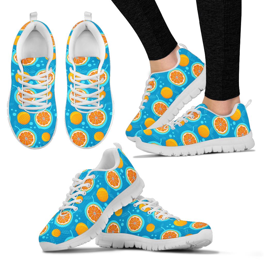 Grapefruit Pattern Print Design GF03 Sneakers White Bottom Shoes