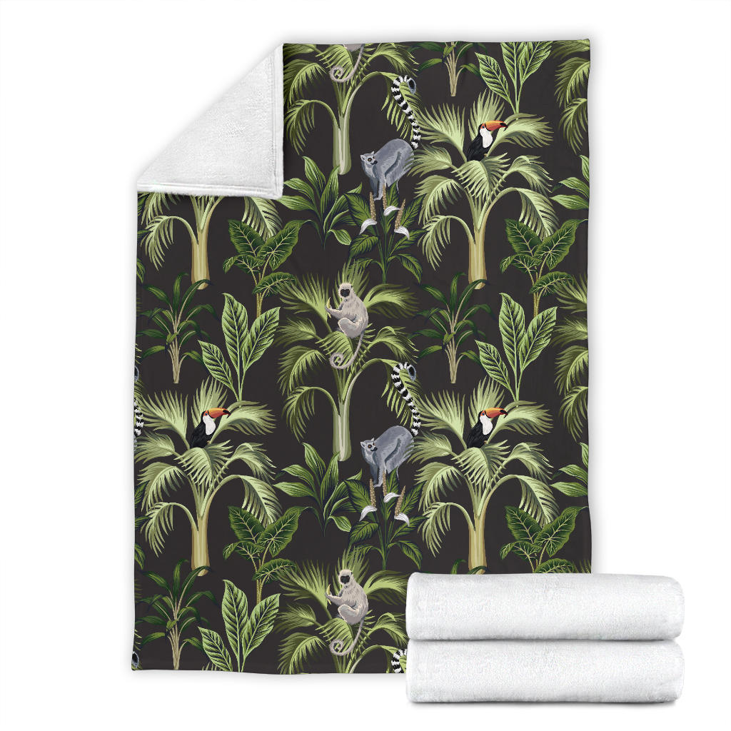 Rainforest Pattern Print Design RF05 Fleece Blanket