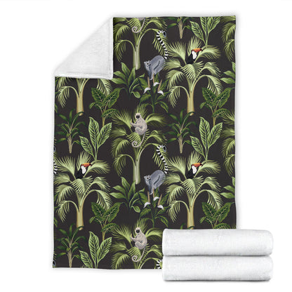 Rainforest Pattern Print Design RF05 Fleece Blanket