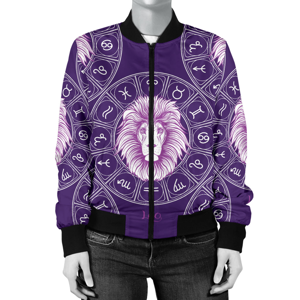 Leo Pattern Print Design 04 Women's Bomber Jacket