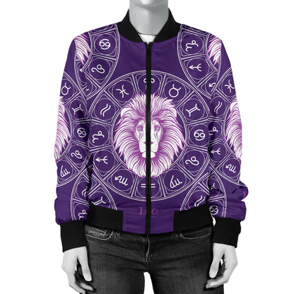 Leo Pattern Print Design 04 Women's Bomber Jacket