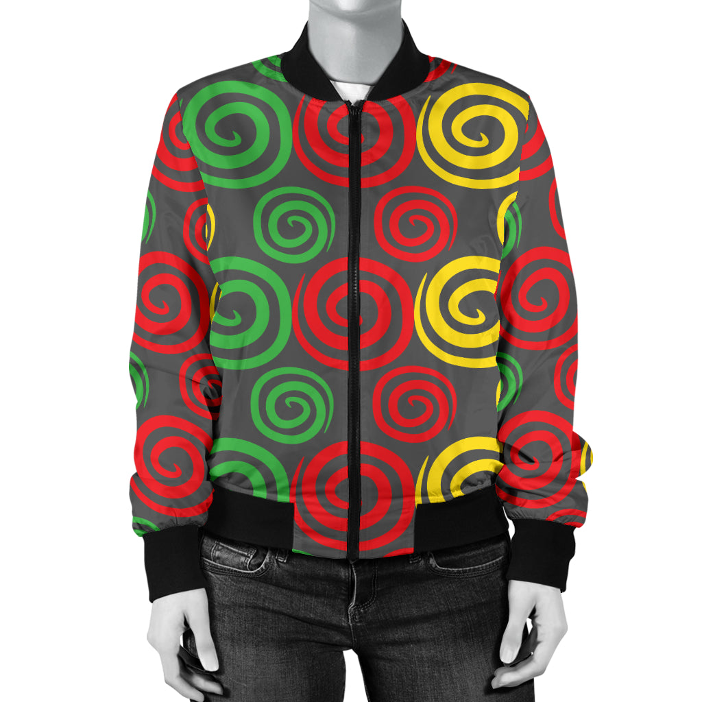Rastafarian Pattern Print Design A05 Women's Bomber Jacket