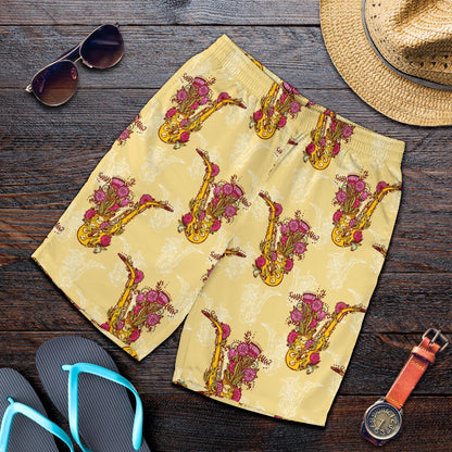 Saxophone Pattern Print Design 04 Mens Shorts