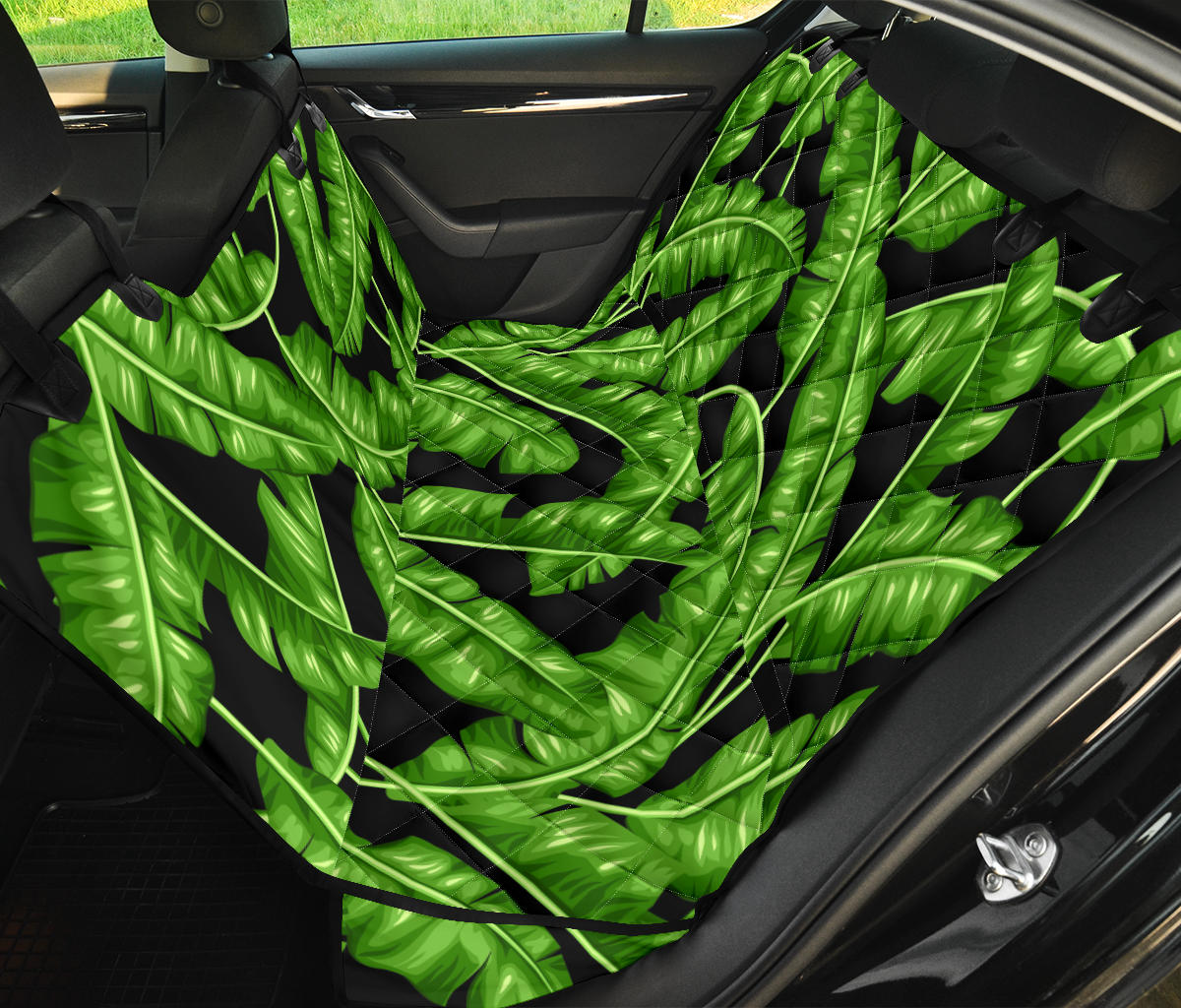 Banana Leaf Pattern Print Design BL01 Rear Dog  Seat Cover