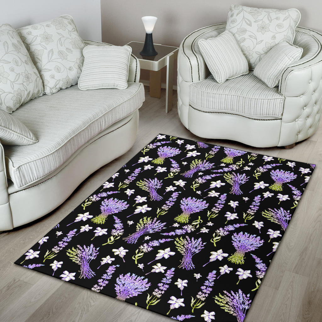 Lavender Pattern Print Design LV04 Area Rugs