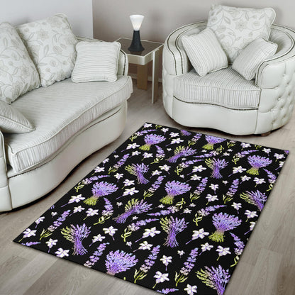 Lavender Pattern Print Design LV04 Area Rugs
