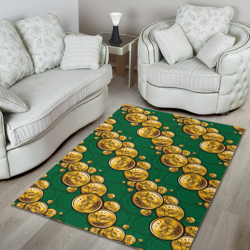 Bitcoin Pattern Print Design DO02 Area Rugs