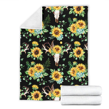 Sunflower Pattern Print Design SF08 Fleece Blanket