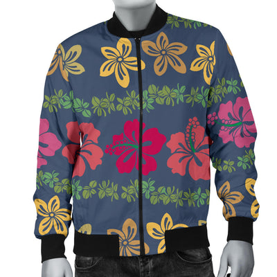 Hawaiian Themed Pattern Print Design H018 Men Bomber Jacket