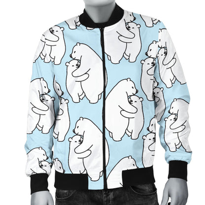 Polar Bear Pattern Print Design PB08 Men Bomber Jacket