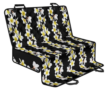 White Plumeria Pattern Print Design PM08 Rear Dog  Seat Cover