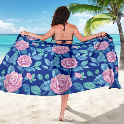 Camellia Pattern Print Design CM05 Sarong Pareo Wrap