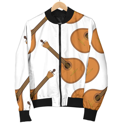 Mandolin Pattern Print Design 01 Women's Bomber Jacket