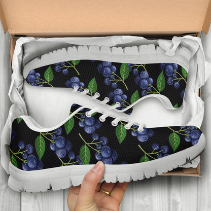 Blueberry Pattern Print Design BB01 Sneakers White Bottom Shoes