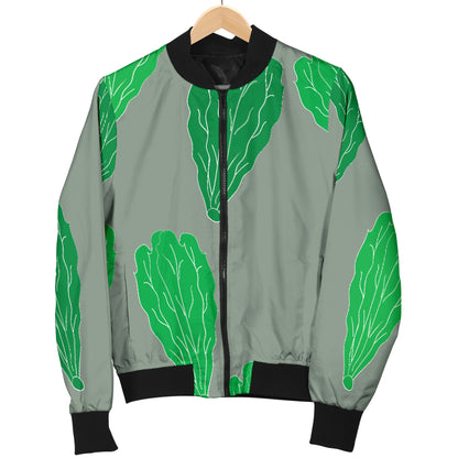 Lettuce Pattern Print Design 02 Women's Bomber Jacket