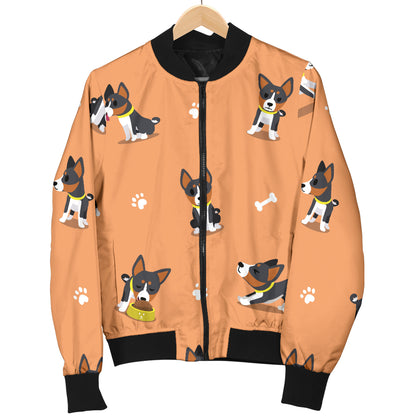 Basenji Pattern Print Design 01 Women's Bomber Jacket