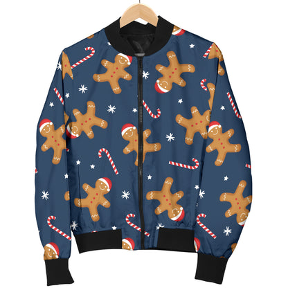 Gingerbread Pattern Print Design 01 Women's Bomber Jacket