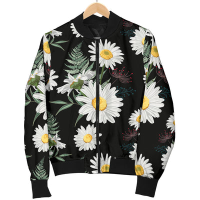 Daisy Pattern Print Design DS07 Women Bomber Jacket