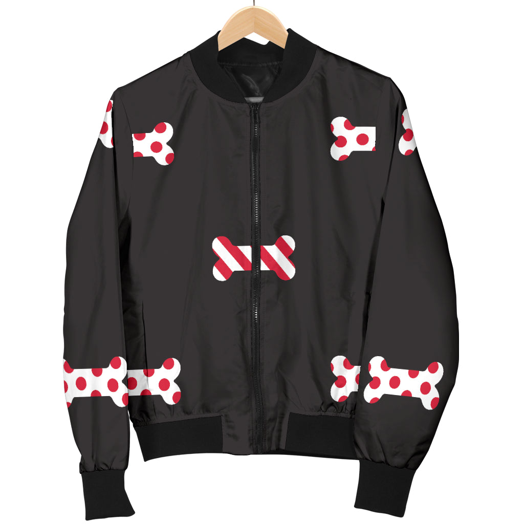 Dog Bone Pattern Print Design 04 Women's Bomber Jacket
