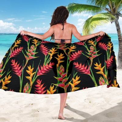 Heliconia Pattern Print Design HL01 Sarong Pareo Wrap